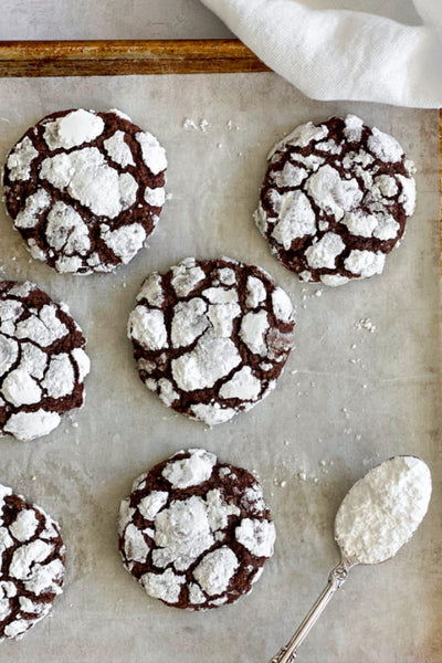 Orange & Espresso Brownie Crinkle Cookies