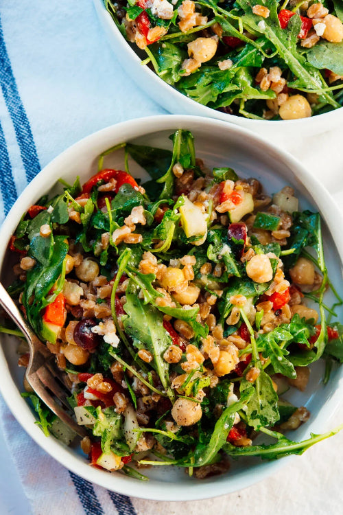 Greek Farro & Chickpea Salad