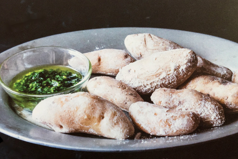 Salt Crusted Potatoes with Zhug Pesto