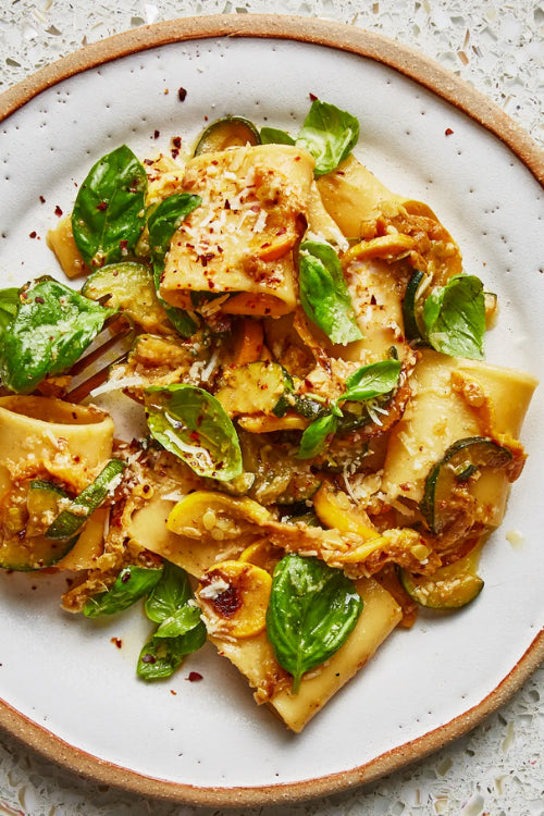 Summer Squash Pasta with Basil & Parmesan