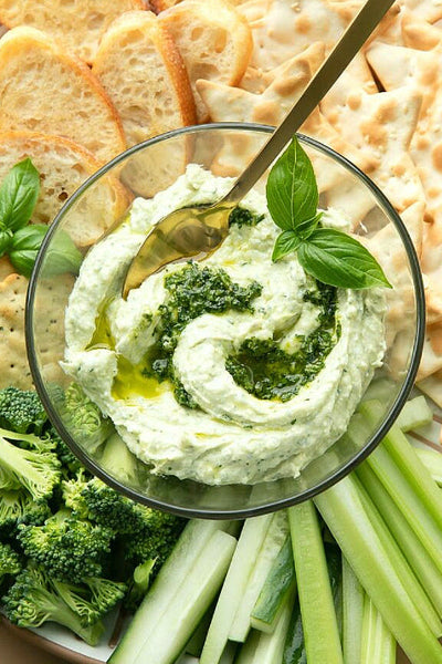 Walnut Lemon Pesto & Whipped Cottage Cheese Dip
