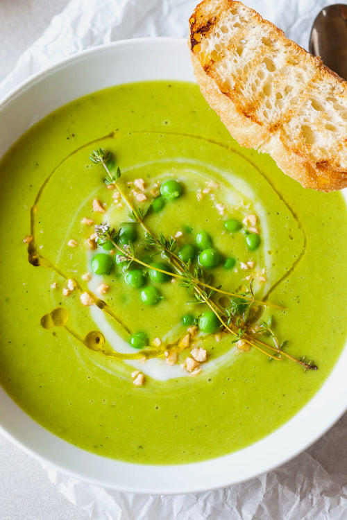Spring Pea Soup with Fresh Herbs